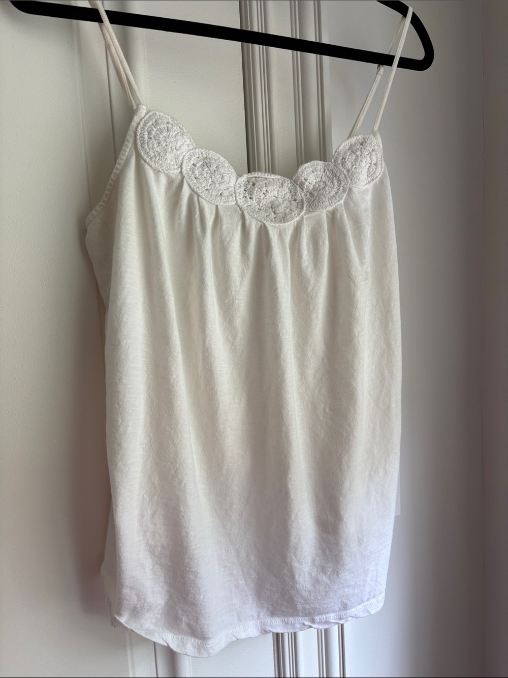 White Crochet-Trim Camisole Top